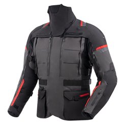 Moto bunda Rebelhorn Cubby 5 černá/šedá/červená - VÝPRODEJ