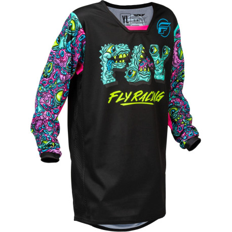 Dres KINETIC MUTANT, FLY RACING - USA 2026 dětské (černá/multi color)