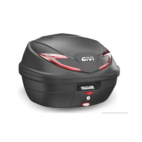 Kufr na motorku GIVI (Monolock s vlastní plotnou) s červenými odrazkami, objem 39 ltr.- VÝPRODEJ