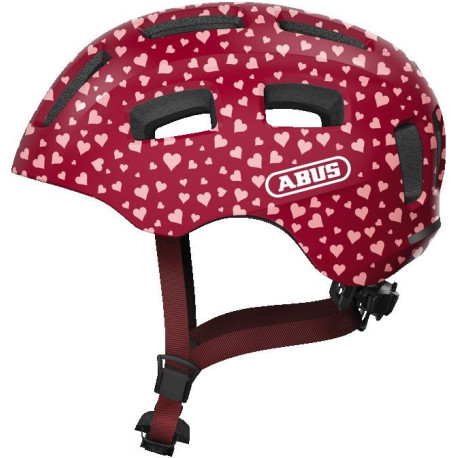 Cyklo přilba se světlem YOUN-I 2.0 cherry heart, ABUS, dětská (červená)
