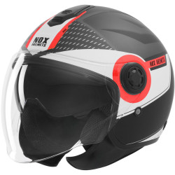 Přilba N182 ROUND, NOX (černá matná, červená) 2026
