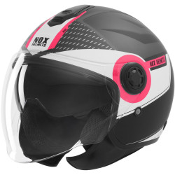 Přilba N182 ROUND, NOX (černá matná, růžová) 2026