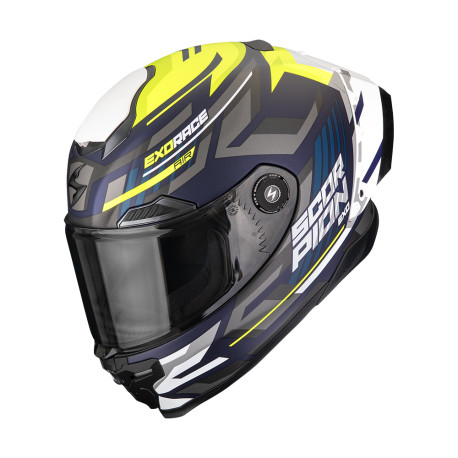 Moto přilba SCORPION EXO-RACE AIR KOBRA FIM2 matná modro/fluo žlutá