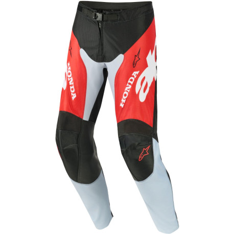 Kalhoty RACER VEIL HONDA kolekce, ALPINESTARS (černá/šedá/červená/žlutá) 2026