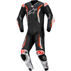 Jednodílná kombinéza GP TECH V5, ALPINESTARS (černá/bílá/červená fluo) 2026