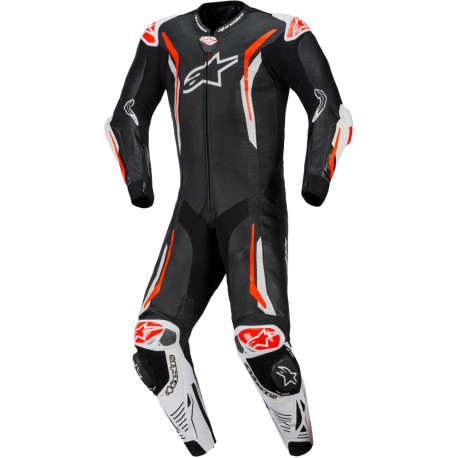 Jednodílná kombinéza GP TECH V5, ALPINESTARS (černá/bílá/červená fluo) 2026