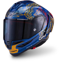 Přilba SUPERTECH R10 MARTHAINATOR limitovaná edice JORGE MARTIN, ALPINESTARS (modrá perleť/zlatá/červená) 2026