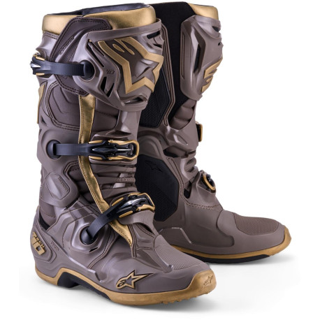 Boty TECH 10 limitovaná edice AIR GOLD, ALPINESTARS (hnědá/zlatá) 2026