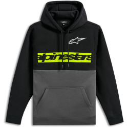Mikina PARALLEL HOODIE, ALPINESTARS (černá/šedá)