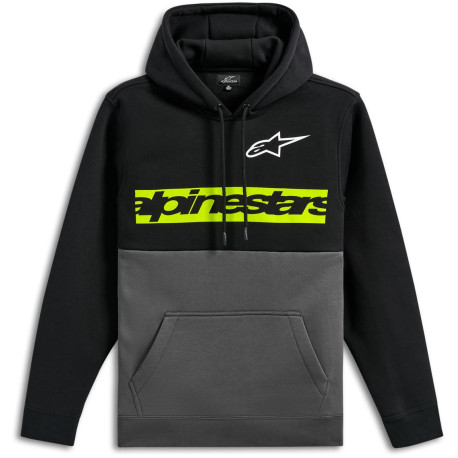 Mikina PARALLEL HOODIE, ALPINESTARS (černá/šedá)