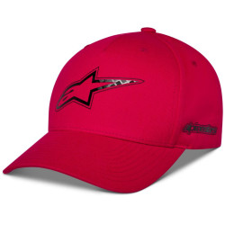 Kšiltovka CARBON FIBER, ALPINESTARS (červená)