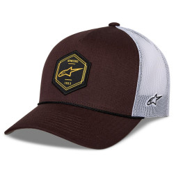 Kšiltovka HEXEON TRUCKER, ALPINESTARS (hnědá/bílá)