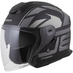 Moto přilba Cassida Jet Tech 2.0 RoTo černá matná/šedá/bílá - VÝPRODEJ