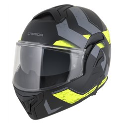 Moto přilba Cassida MultiFlip Korp černá matná/žlutá fluo/šedá - VÝPRODEJ